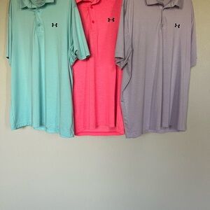 Under Armour Men’s The Playoff Polo Golf Polo LOT OF 3 Size XL